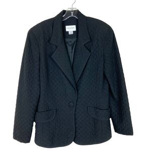 Emanuel Ungaro x Gruppo GFT Vintage Blazer Women's 10-12 Black Silk Quilted